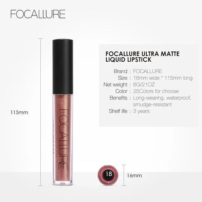 Matte Liquid Lipstick, Long-Lasting, Waterproof, Non-Stick, Lip Gloss