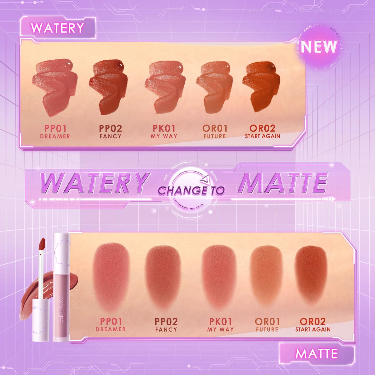 Airy Matte Liquid Lipstick, Waterproof, Long-Lasting, Lightweight