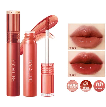 Jelly-Clear Dewy Lip Gloss - Moisturizing, Waterproof, Velvet Matte