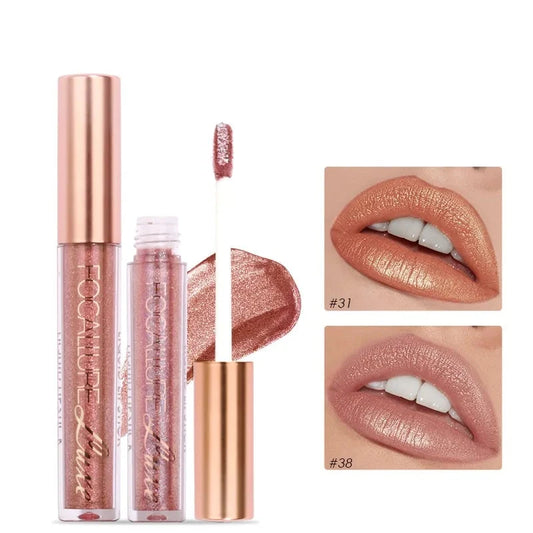 Glitter Lip Gloss, Waterproof, Long-Lasting, Moisturizing, Luminous