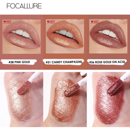 Glitter Lip Gloss, Waterproof, Long-Lasting, Moisturizing, Luminous